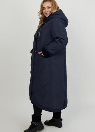 Long women's demi-season large coat  sizes 46-722 photo