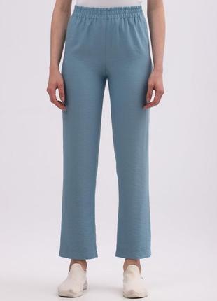 Blue trousers made of viscose linen of a free cut 71535 photo