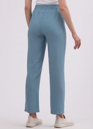 Blue trousers made of viscose linen of a free cut 71537 photo