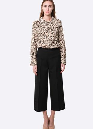 Black culottes made of suit fabric 7143