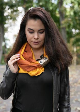 Cashmere stylish scarf Snood Black and white from the designer Art Sana10 photo