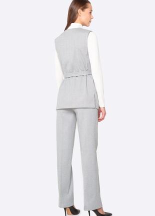 Warm gray trousers made of wool fabric 71454 photo