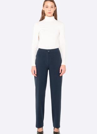 Warm blue trousers made of wool fabric 7146