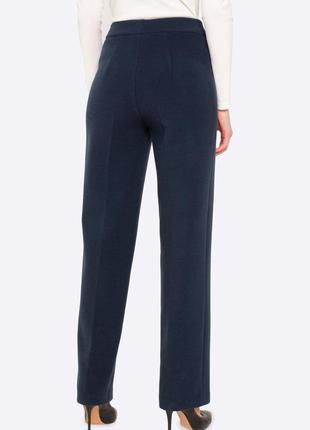 Warm blue trousers made of wool fabric 71463 photo