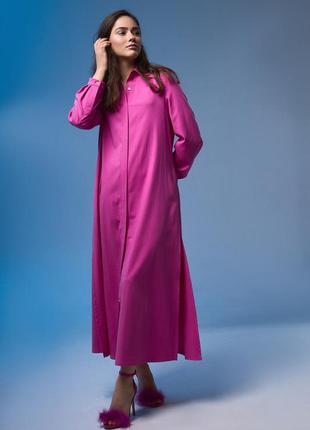 Long shirt-dress with incisions on the sides3 photo