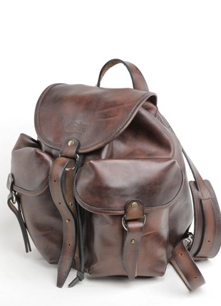 Classic backpack made of ox leather2 photo