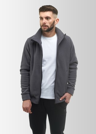 Men's fleece jacket Synevyr 260 grey2 photo