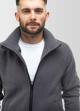 Men's fleece jacket with Trident Synevyr 260 grey2 photo