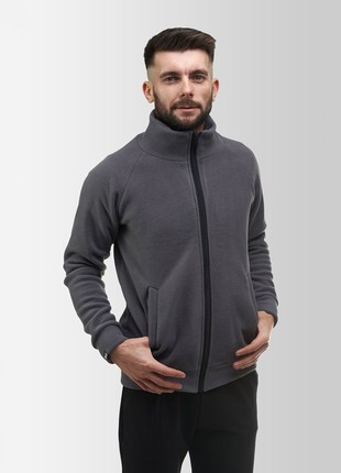 Men's fleece jacket Synevyr 260 grey1 photo