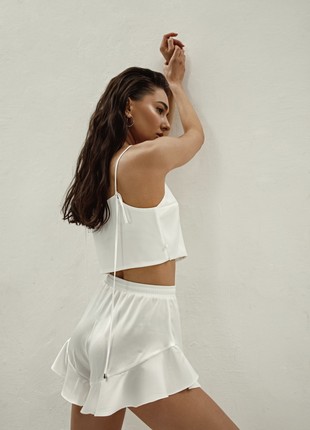 White Silk Pajama Set Lana2 photo
