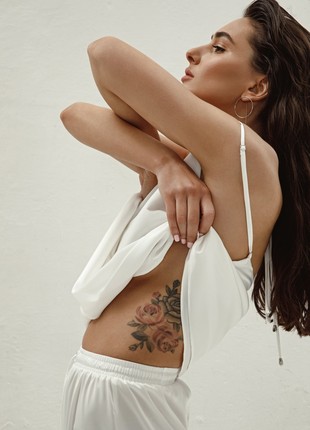 White Silk Pajama Set Milla2 photo