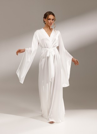 Silk Bridal Robe "Colibri"3 photo