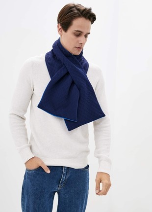 Stylish scarf men double-sided scarf with original clasp, unisex1 photo