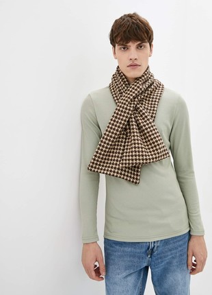 Stylish scarf men double-sided scarf with original clasp, unisex