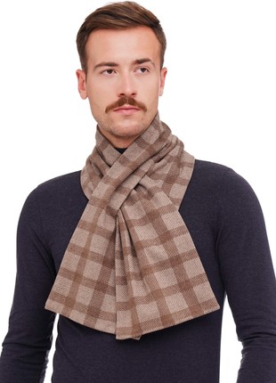 Stylish scarf men double-sided scarf with original clasp, unisex10 photo