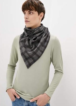 Stylish scarf men double-sided scarf with original clasp, unisex5 photo