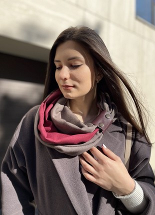 Cashmere stylish scarf Snood Black and white from the designer Art Sana6 photo
