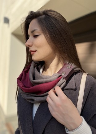 Cashmere stylish scarf Snood Black and white from the designer Art Sana5 photo