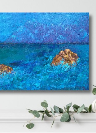 Marine paintings. Mountain landscape painting. Oil painting rocks