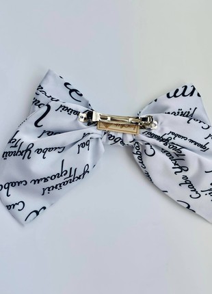 White bow with black letters. Collection "With Ukraine in the heart"3 photo