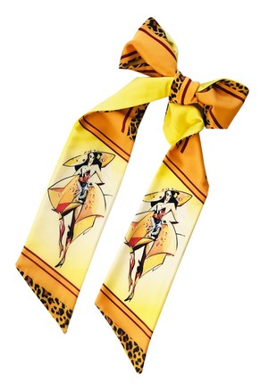 Twilly + Elastic Band,  "Panther Girl " Scarf Tie, My Scarf Ribbon Scarf3 photo