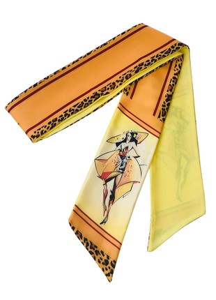 Twilly + Elastic Band,  "Panther Girl " Scarf Tie, My Scarf Ribbon Scarf5 photo