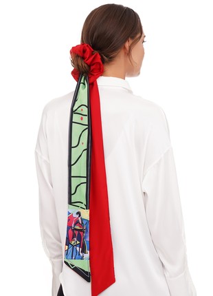 Twilly  +  scrunchie,  "Mystic Blues" Scarf Tie, My Scarf1 photo