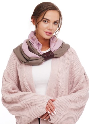 Cashmere scarf pink cappuccino "Milan", scarf snood, winter women's scarf, large women's scarf
