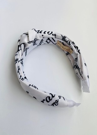 White and black headband. Collection "With Ukraine in the heart"4 photo