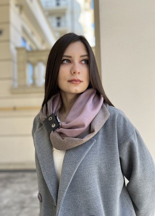 Cashmere scarf pink cappuccino "Milan", scarf snood, winter women's scarf, large women's scarf2 photo