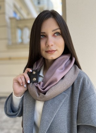 Cashmere scarf pink cappuccino "Milan"3 photo
