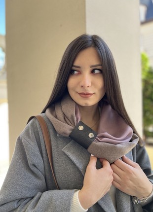 Cashmere scarf pink cappuccino "Milan"4 photo
