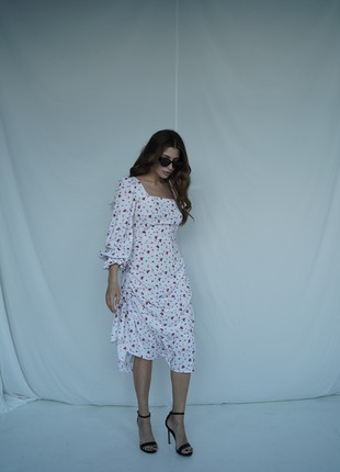 White fower maxi dress5 photo
