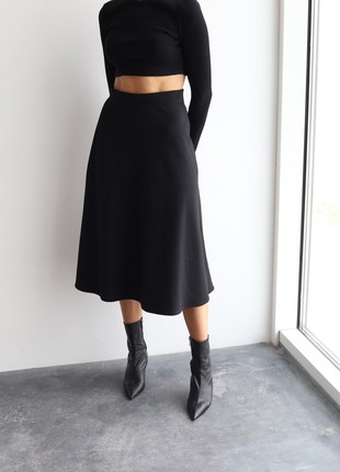 Black midi a-line skirt