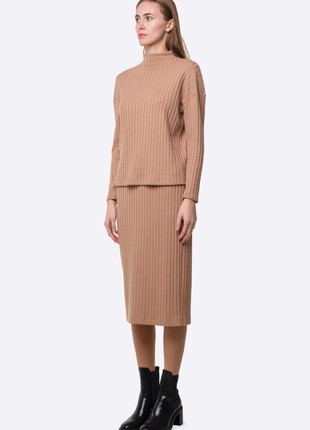 Beige knitted skirt 6255c