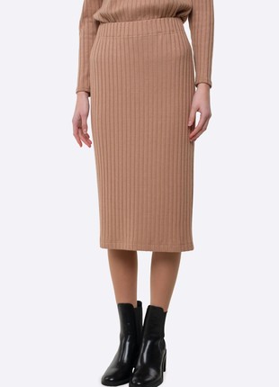 Beige knitted skirt 6255c3 photo