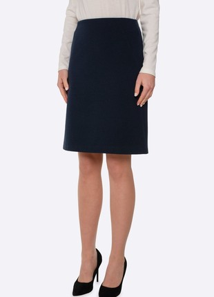 Warm blue skirt made of natural wool fabric 62562 photo