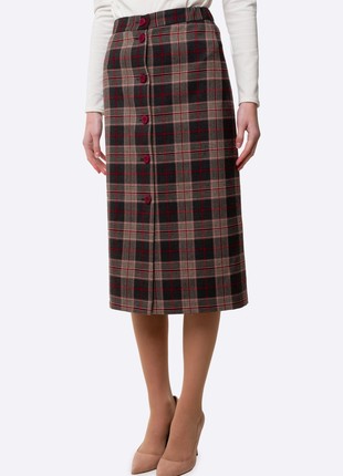 Plaid skirt with buttons 62542 photo