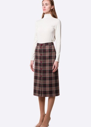 Plaid skirt with buttons 6254