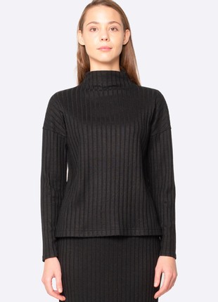 Black knitted jumper 12831 photo