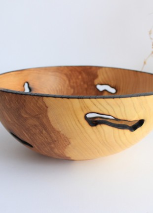 handmade dinnerware, rustic fruit wooden bowl5 photo