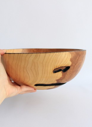 handmade dinnerware, rustic fruit wooden bowl3 photo