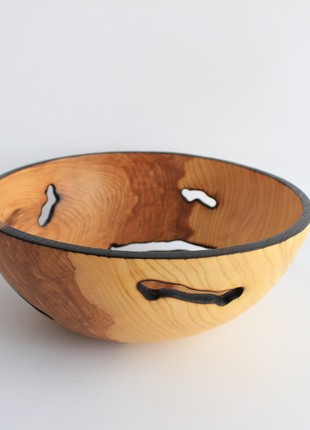 handmade dinnerware, rustic fruit wooden bowl1 photo