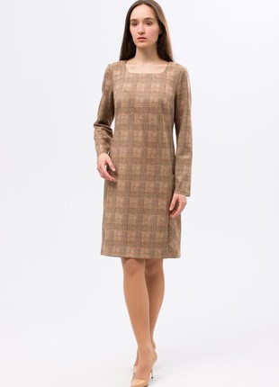 Light brown dress made of eco-suede 5688