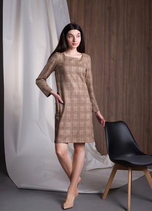 Light brown dress made of eco-suede 56885 photo