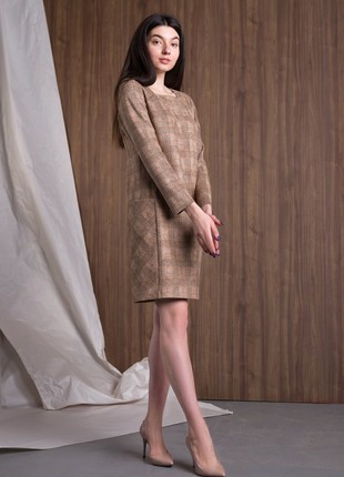 Light brown dress made of eco-suede 56886 photo