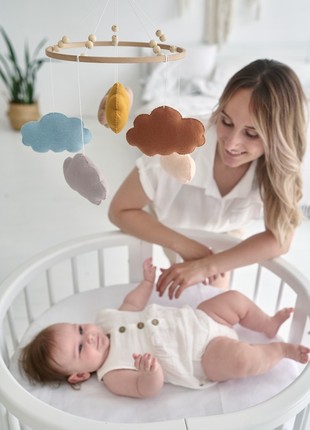 Musical baby mobile with bracket "Clouds"3 photo