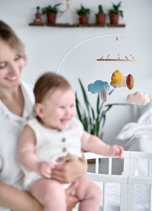 Musical baby mobile with bracket "Clouds"5 photo