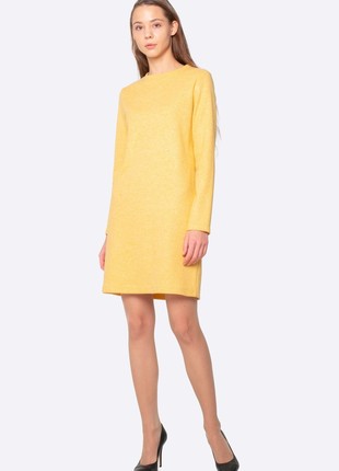 Warm yellow dress made of woolen knitwear 56744 photo