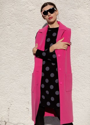 Black knitted dress with a pea print 56684 photo